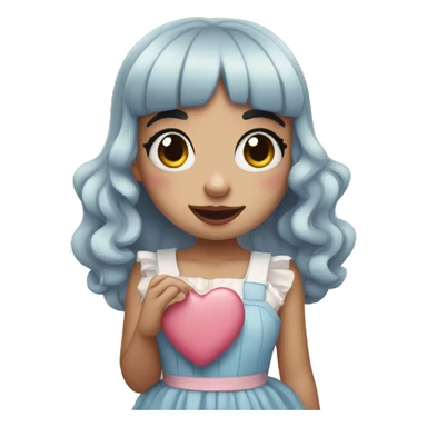 Melanie martinez holding a heart sticker