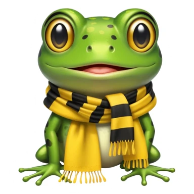 a frog with a harry potter hufflepuff house sticker