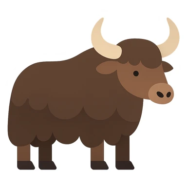Flat design style yak sticker