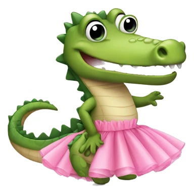 Cute Crocodile wearing a pink tutu sticker