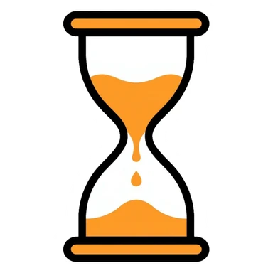 hourglass with flowing sand sticker