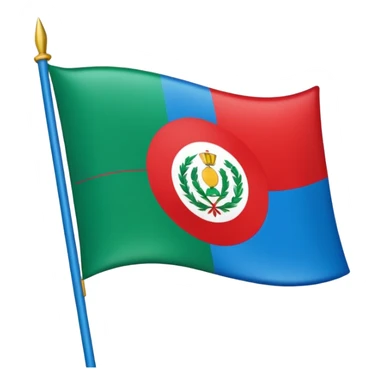 emoji de bandera gitana azul verde y círculo  ROJO en el centro  sticker