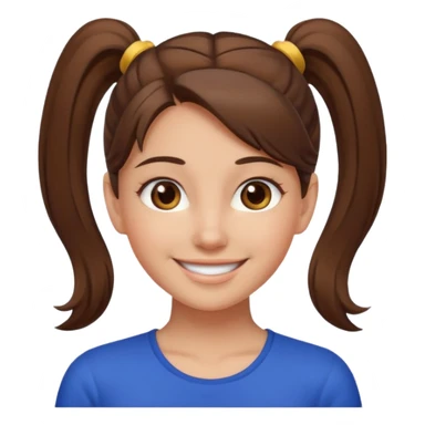 a brown haired girl  in a high ponytail but make her really pretty with brown eyes sticker