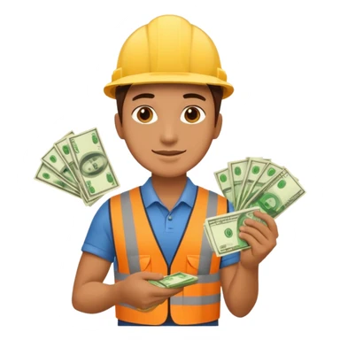 landscaping company employee with money sticker