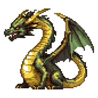 Dragon with gold and black color scheme sticker