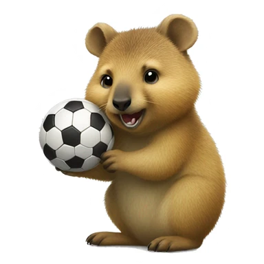 quokka holding soccer ball sticker