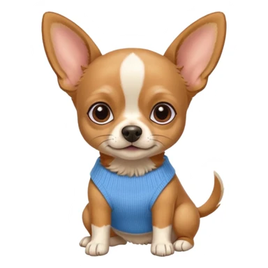 Cagnolini piccoli chiuaua, bassotto e Yorkshire seduti con vestitini di maglia di diverso colore sticker