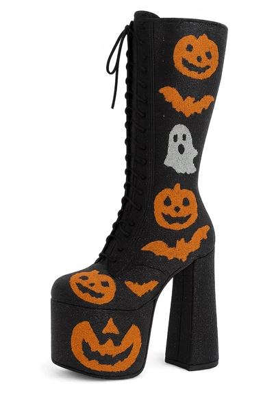Halloween kpop idol stage boots, sparkly and fashionable, remove background sticker