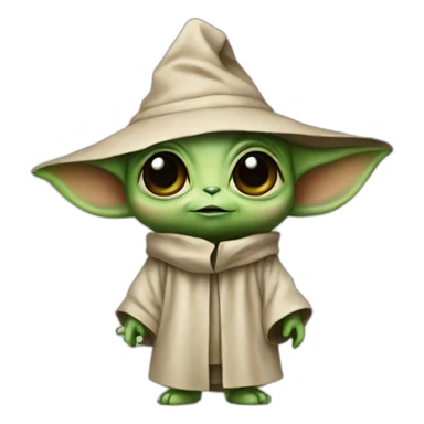 cutie alien whole body similar to baby yoda with a college mortarboard sticker
