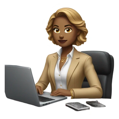 Ralph Lauren woman working with lap top sticker