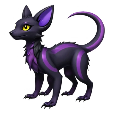 Shiny Dark Edgy Majestic Sophisticated Modern Gothic Gloomy Futuristic Salandit-Umbreon-Delcatty-Hybrid (Full body) sticker