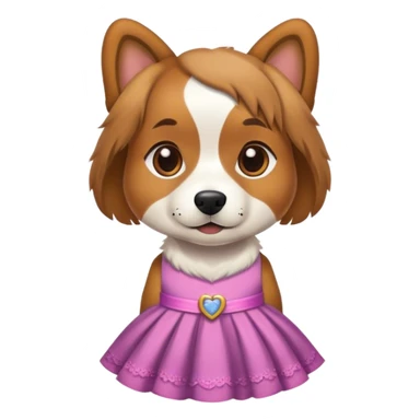 Dog wearing a dress sticker