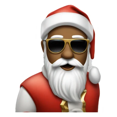 "Fashionable Santa with sunglasses and a cigarette in his mouth." sticker