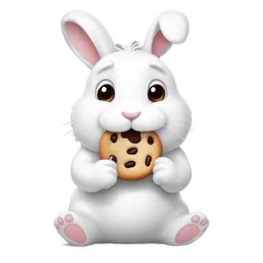 White Bunny eatting a Cookie  sticker