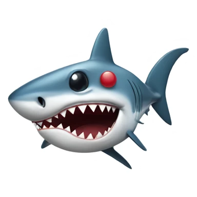 shark with a clown nose and top hat sticker