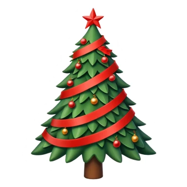 christmas tree with red ribbons sticker