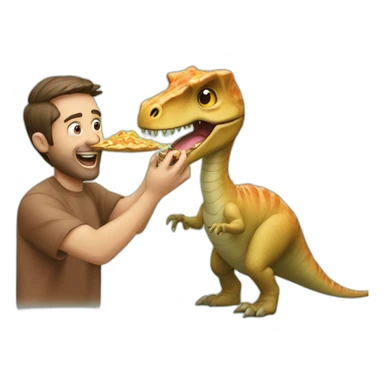 crazy man eating perogis on a dinosaur sticker