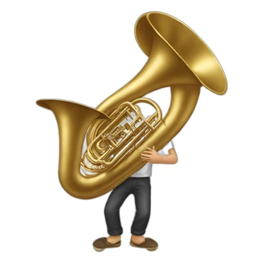 Barefoot tuba player sticker
