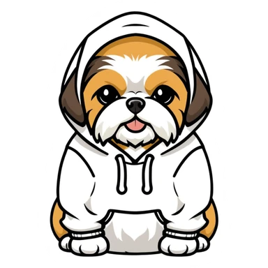 shit-zu wearing a hoodie sticker