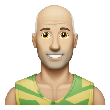 Bald Caucasian man with cornhole board  sticker