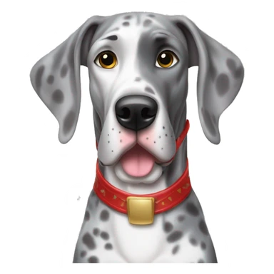 Merle grey Great Dane with a nutcracker  sticker