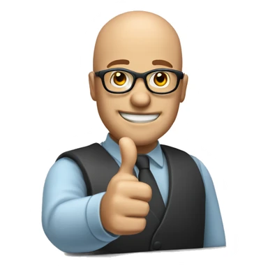 Information technology thumbs up bald guy with glasses sticker
