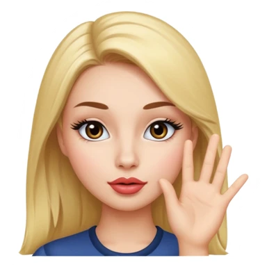 Girl with duck lips and hand up by her head like she said “I know that’s right” with eyelashes sticker