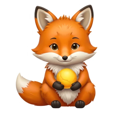Baby fox carrying a sun in it’s arms ☀️🦊 sticker