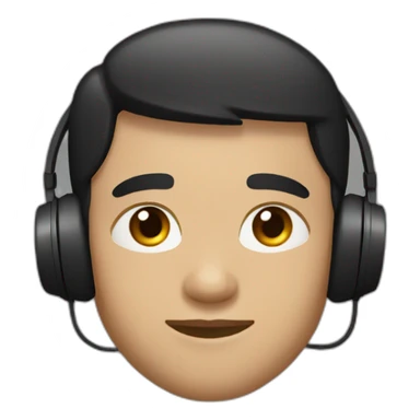 A man wiht brown Eyes and black short hair light skin with gamaing Headphones sticker
