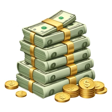 pile of money cash and coins sticker
