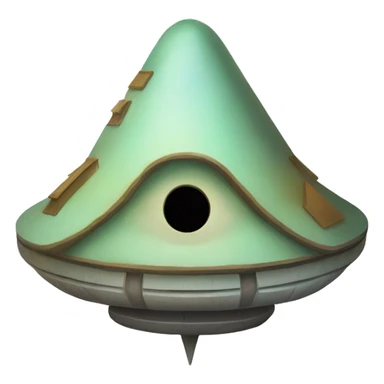  Pretty nice flattened UFO alien spaceship shaped birdhouse —no emoji  sticker