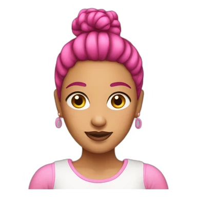 a latin girl with a pink bun sticker