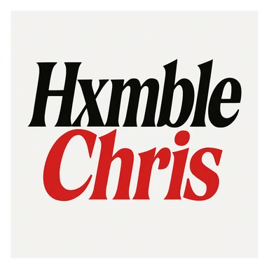 cool font text that says 'Hxmble Chris' in black and red sticker
