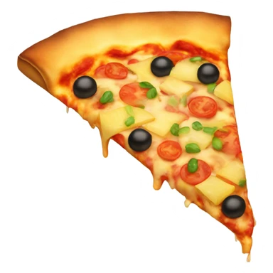 Pizza slice with pineapple sticker