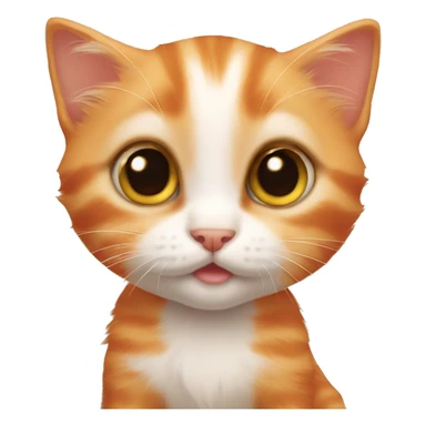 cute orange kitten with big eyes sticker