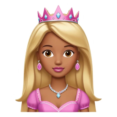 Brown skin blonde hair barbie princess  sticker