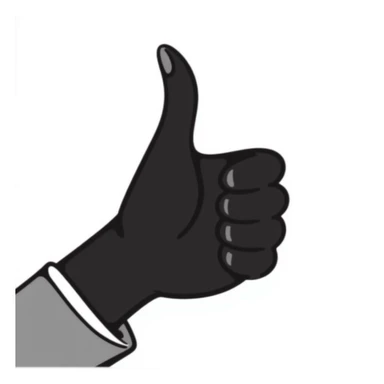 A hand giving thumbs up with dark skin and light skin highlights sticker