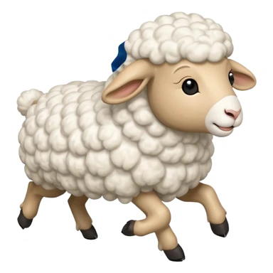 High resolution of A  running sheep sticker