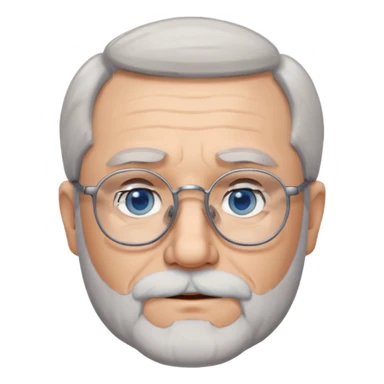 Create me an emoji of an old man. Gray short size hair. Gray beard. Glasses. Blue eyes sticker