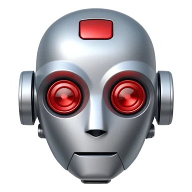 robot head with red x in front of it sticker