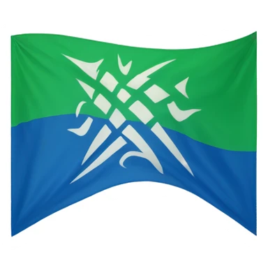 tribal horizontal flag with the top in blue and the below in green  sticker