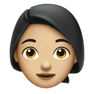 Girl with black hair that has a towel wrapped sticker