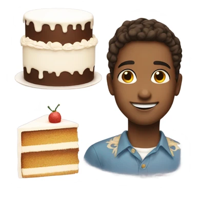 Feminine with Cheekbones smiling boy with a cake Patric the star shape  sticker