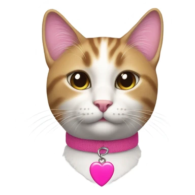 Cat with pink heart sticker