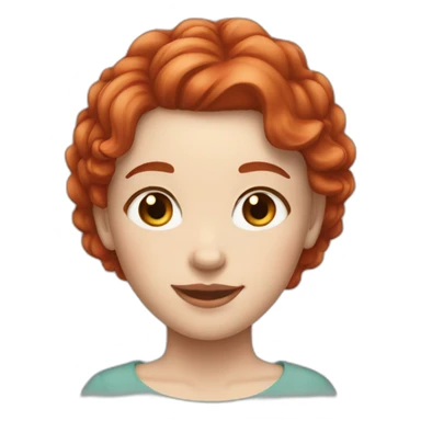 white skin girl, red haired girl, with dimples sticker