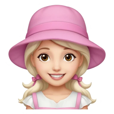 ariana rande wearing Pink Hat, white dress sticker