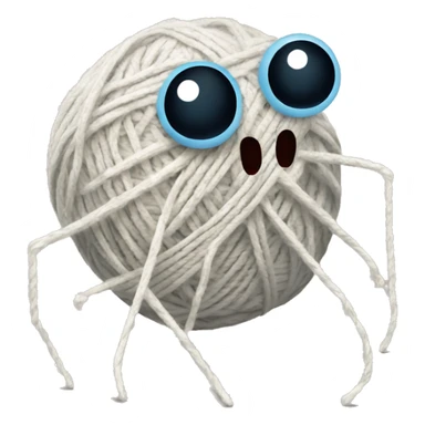 spider holding a ball of yarn and knitting needles sticker