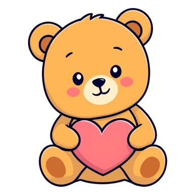 Teddy bear in heart sticker