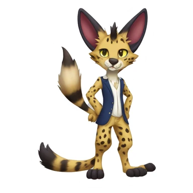 Anthro Fursona Sergal-Serval-Vernid-Fionbri full body sticker