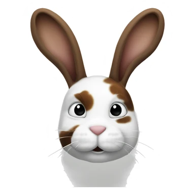 Rabbit white with black and brown spots on the back sticker